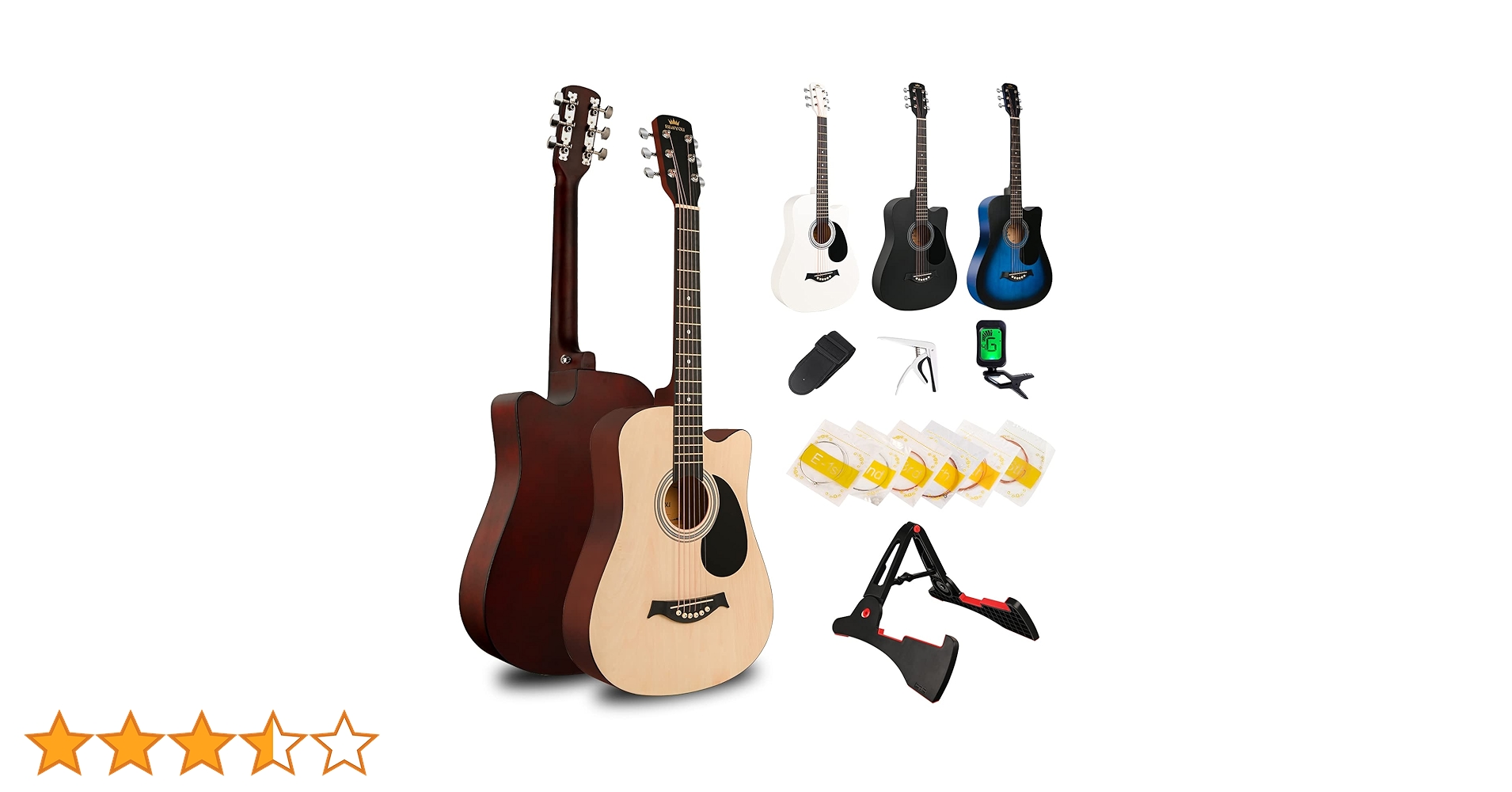 BESYOU アコースティックギター FT-038 Amazon.com: BESYOU 38in Beginner Acoustic Travel Guitar